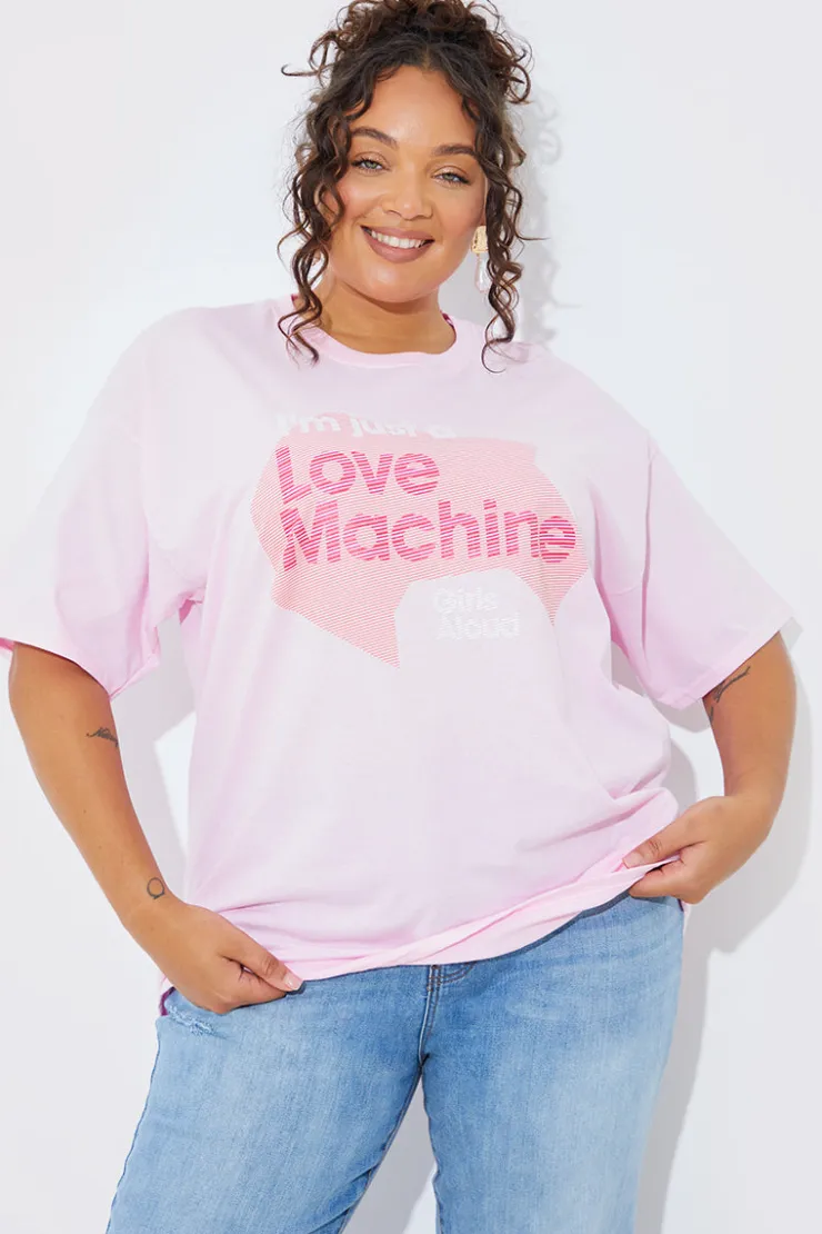 In The Style I'm Just a Love Machine' Slogan T-Shirt Pink