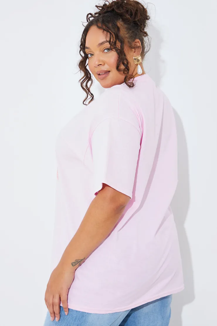 In The Style I'm Just a Love Machine' Slogan T-Shirt Pink