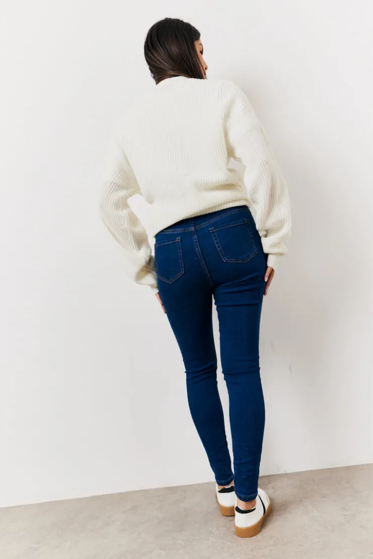 Clearance In The Style Adjustable Skinny Jeans Indigo