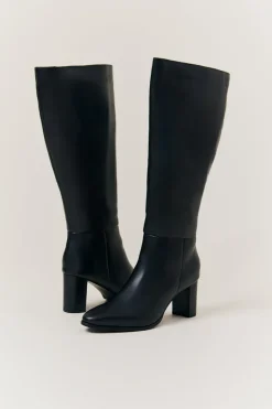 In The Style Kylie Heeled High Leg Boot Black