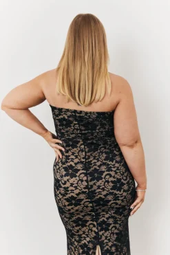 Discount In The Style Lace Bandeau Maxi Dress Black