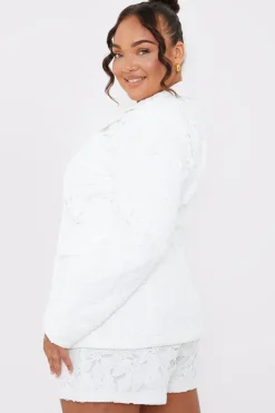 Sale In the Style Lace Co-Ord Blazer White
