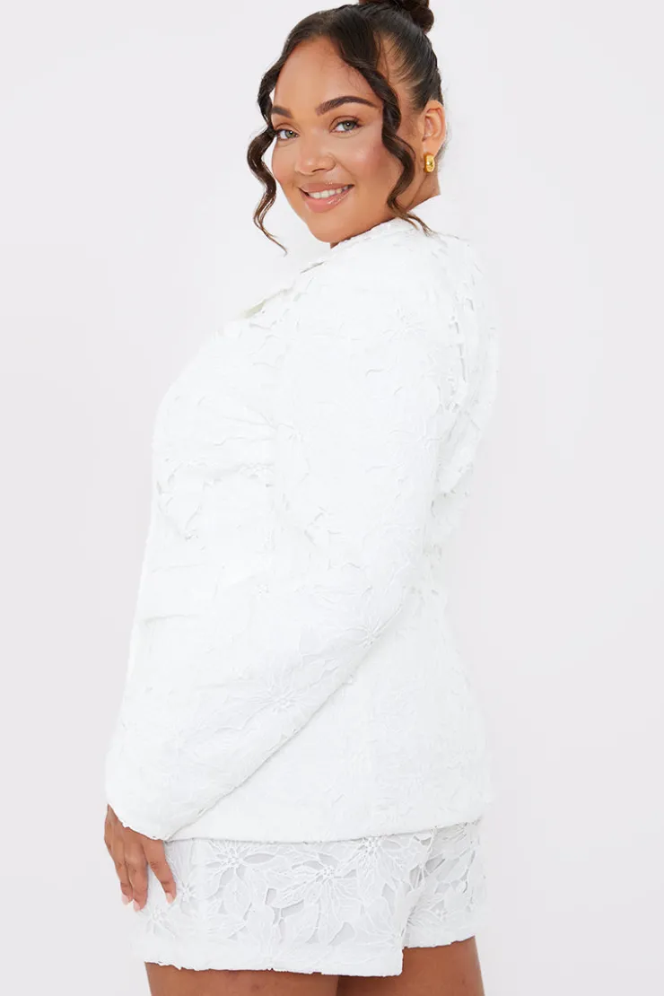 Sale In the Style Lace Co-Ord Blazer White