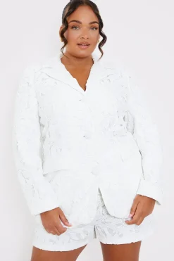 Outlet In the Style Lace Co-Ord Shorts white