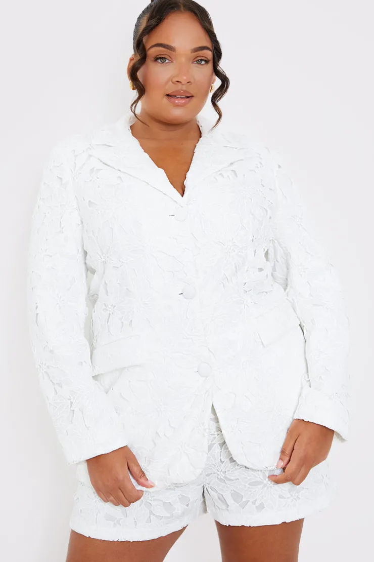 Outlet In the Style Lace Co-Ord Shorts white