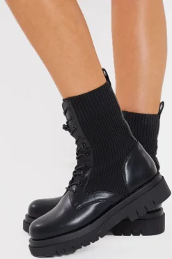 In The Style Lace Up Boots Black