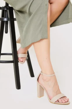 Sale In The Style Leather Look Barely There Heels