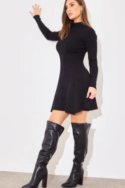 Sale In The Style Leather Look Knee High Boots