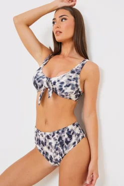 Discount Billie Faiers Leopard Print Control High Waisted Bikini Bottoms Camel