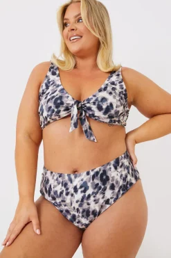 Discount Billie Faiers Leopard Print Control High Waisted Bikini Bottoms Camel