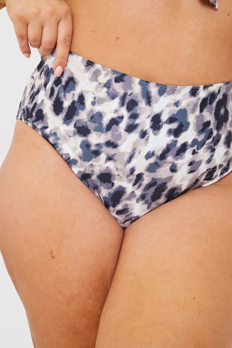 Discount Billie Faiers Leopard Print Control High Waisted Bikini Bottoms Camel