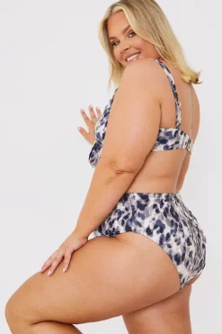 Discount Billie Faiers Leopard Print Control High Waisted Bikini Bottoms Camel