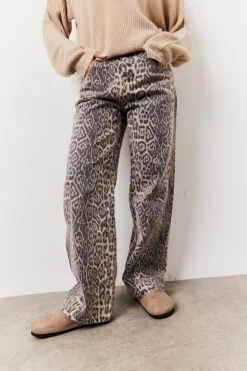 Online In The Style Leopard Straight Leg Jeans Animal print
