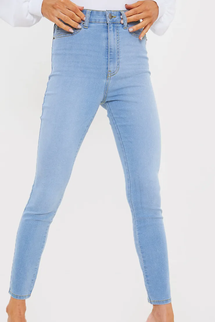 Clearance In the Style Light Wash Skinny Jeans Blue