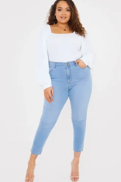 Clearance In the Style Light Wash Skinny Jeans Blue