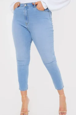 Clearance In the Style Light Wash Skinny Jeans Blue