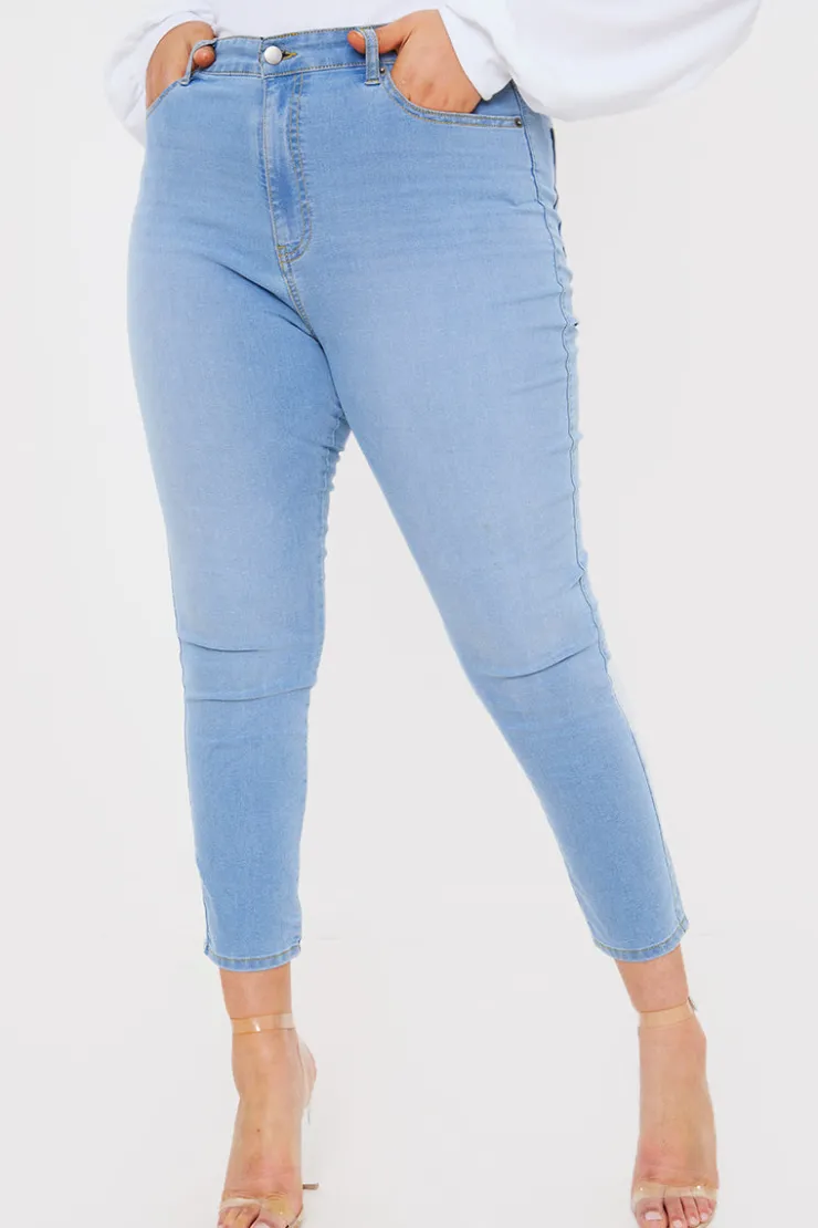 Clearance In the Style Light Wash Skinny Jeans Blue