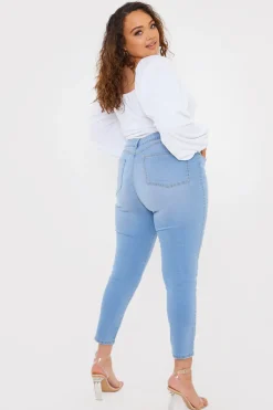Clearance In the Style Light Wash Skinny Jeans Blue