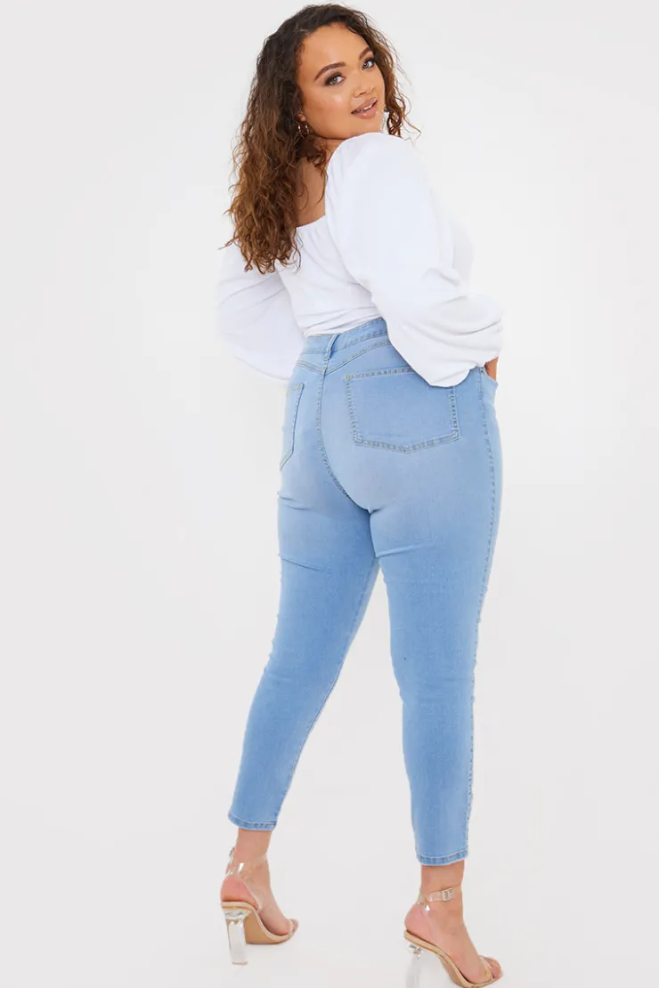 Clearance In the Style Light Wash Skinny Jeans Blue