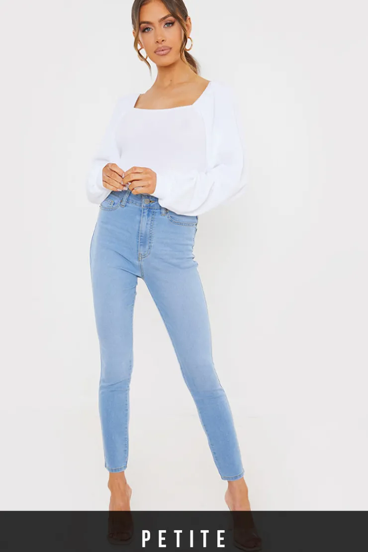 Clearance In the Style Light Wash Skinny Jeans Blue