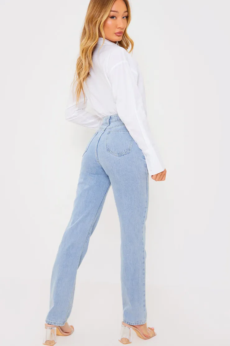 Best In the Style Light Wash Straight Leg Jeans Blue