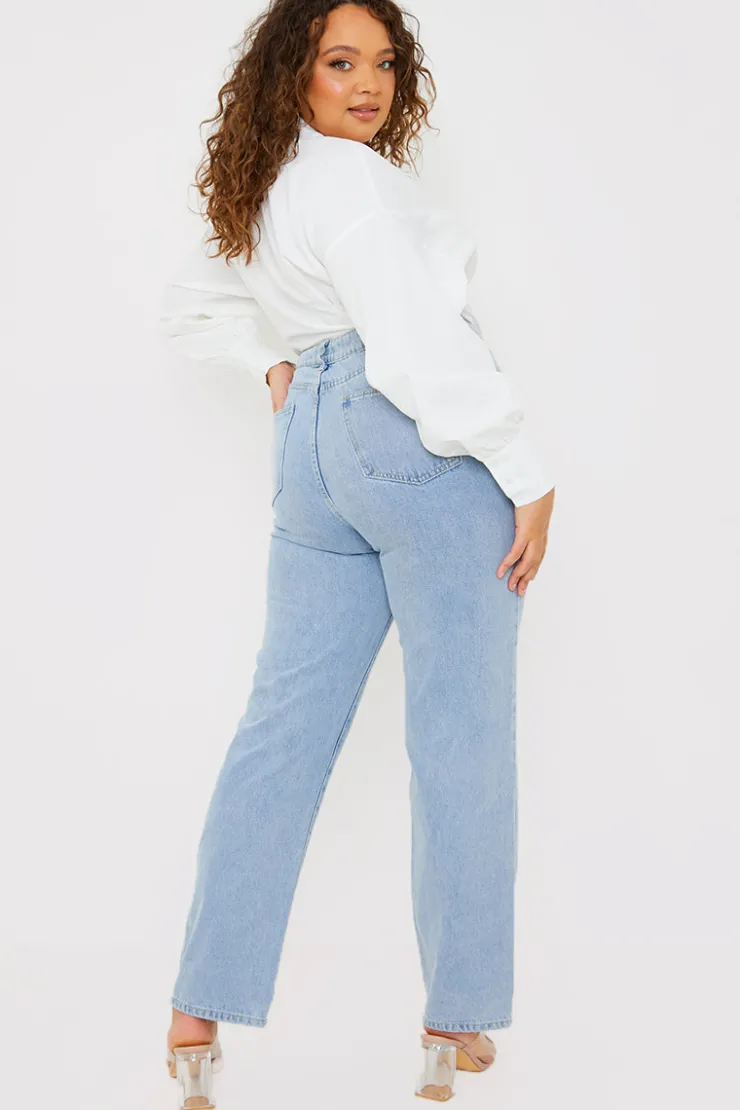 Best In the Style Light Wash Straight Leg Jeans Blue