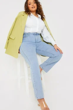 Best In the Style Light Wash Straight Leg Jeans Blue