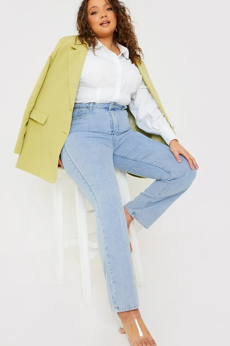 Best In the Style Light Wash Straight Leg Jeans Blue