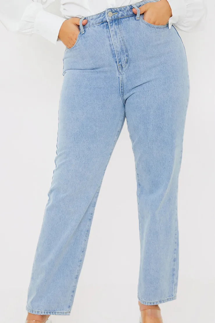 Best In the Style Light Wash Straight Leg Jeans Blue