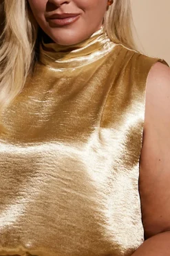 Outlet In the Style Liquid Satin Mini Dress Gold