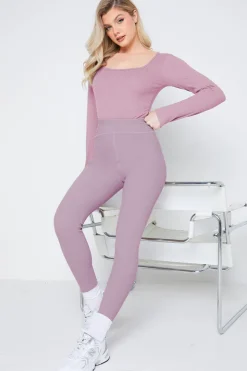 Best In The Style Long Sleeved Ribbed Square Neck Bodysuit