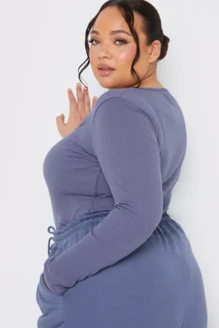 Best In The Style Long Sleeved Ribbed Square Neck Bodysuit