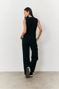 Best In The Style Longline Button Through Waistcoat Black