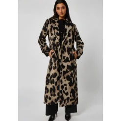 New Urban Bliss Longline Leopard Formal Coat