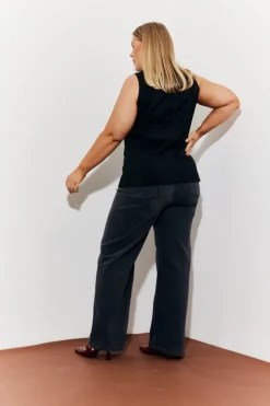 Sale In The Style Longline Pocket Detail Waistcoat Black