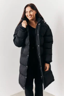 Discount In the Style Longline Puffer Coat Black