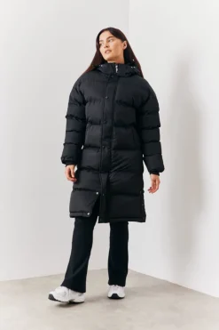 Discount In the Style Longline Puffer Coat Black
