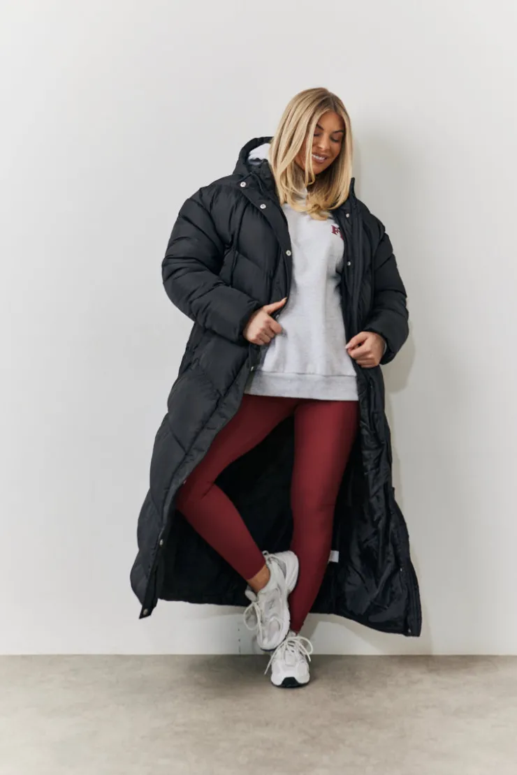 In the Style Longline Puffer Jacket Black