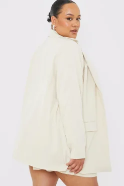 Outlet In the Style Longlined Tailored Blazer Cream