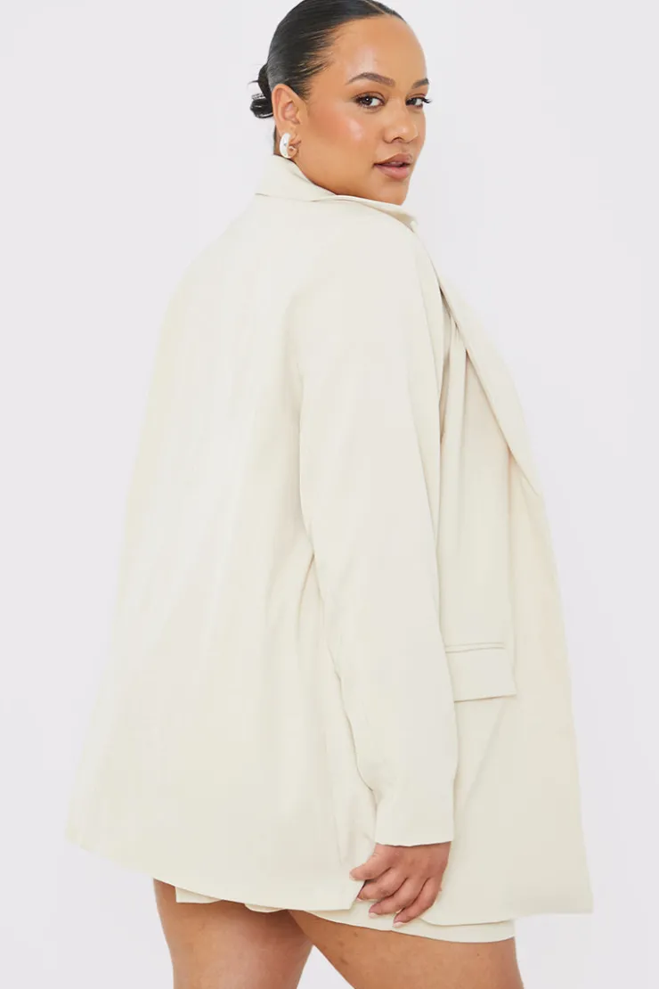 Outlet In the Style Longlined Tailored Blazer Cream