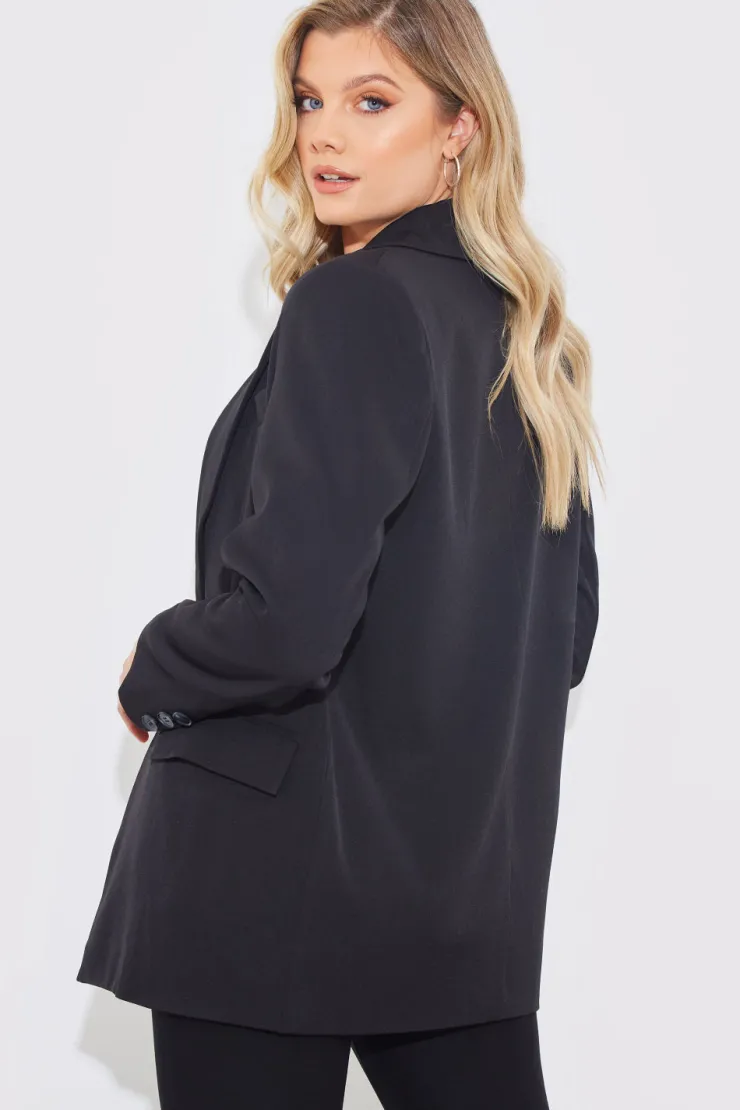 Outlet In the Style Longlined Tailored Blazer Black