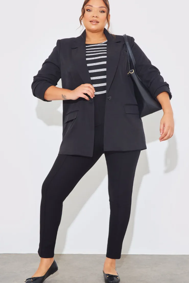 Outlet In the Style Longlined Tailored Blazer Black
