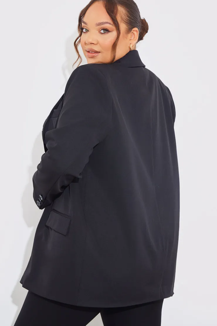 Outlet In the Style Longlined Tailored Blazer Black