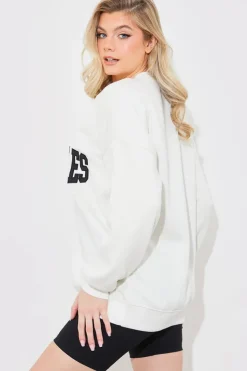 Sale In The Style Los Angeles Oversized Sweater Cream