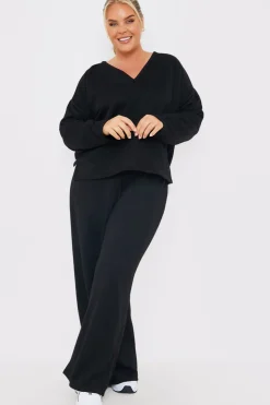 Hot In The Style Lounge Longsleeve Top Black