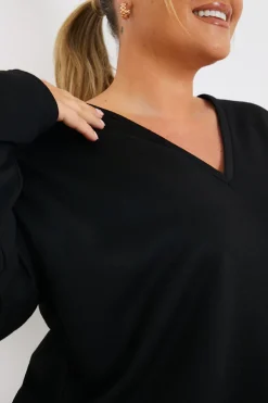 Hot In The Style Lounge Longsleeve Top Black