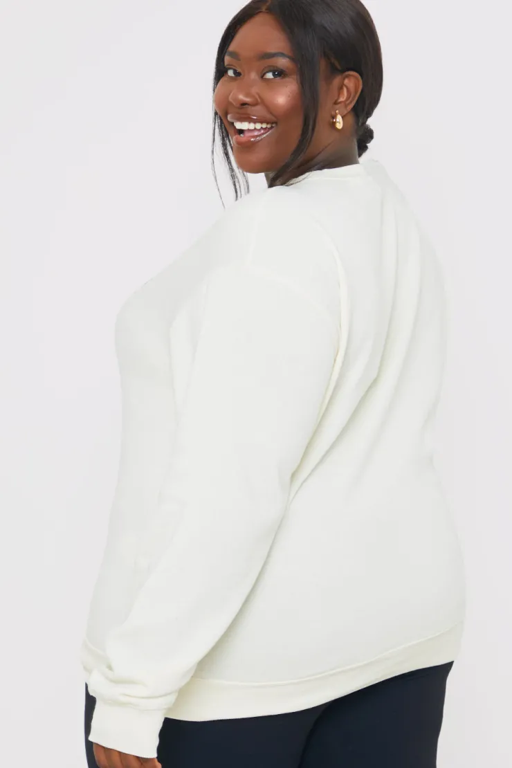 Hot In the Style Manhattan Slogan Sweater Cream