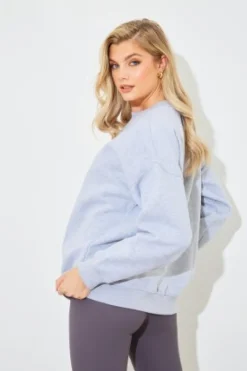 Clearance In The Style Marl Crew Neck Fleeceback Sweater Grey