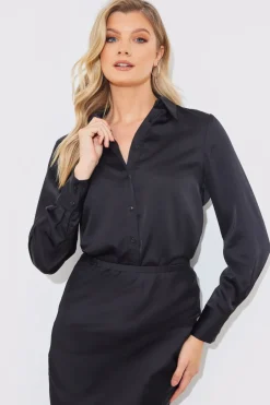 Sale In The Style Matte Satin Blouse