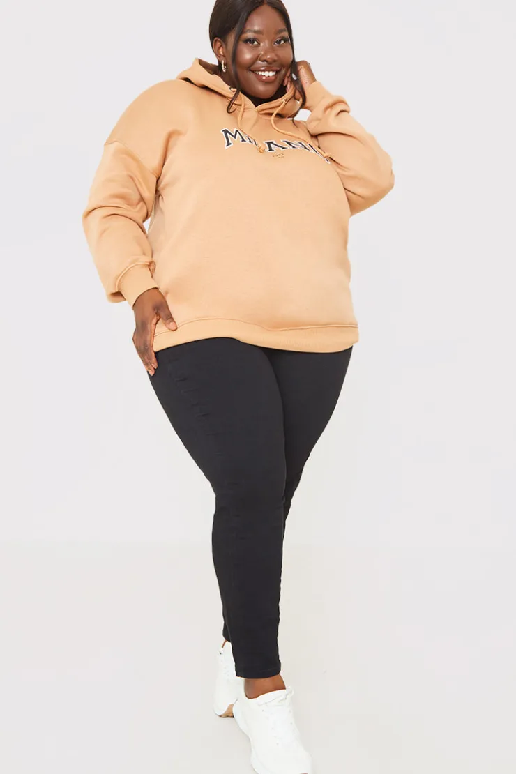 Online In the Style Milano Printed Hoodie Camel